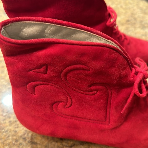 Via Spiga Red Suede Booties - Picture 5 of 5